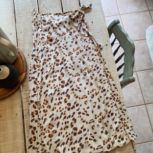 Urban Romantics wrap skirt, animal print, size small